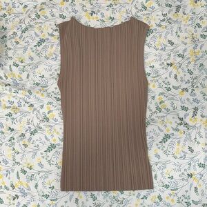 DISSH Sleeveless Mushroom Brown Ribbed Top XS